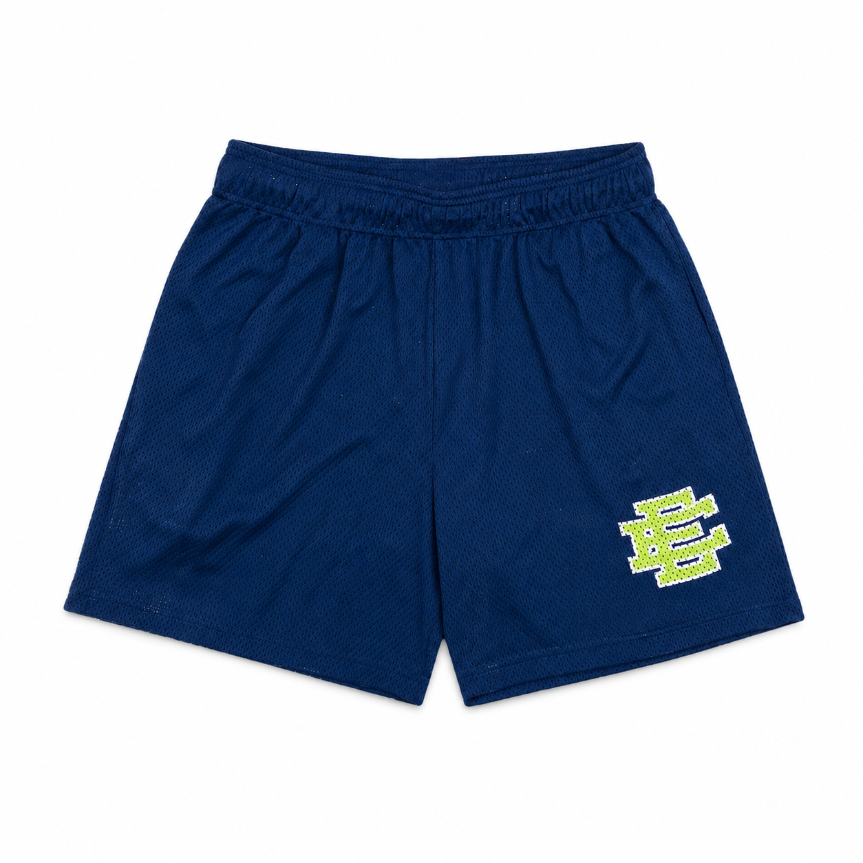 Navy Volt mesh shorts - side view