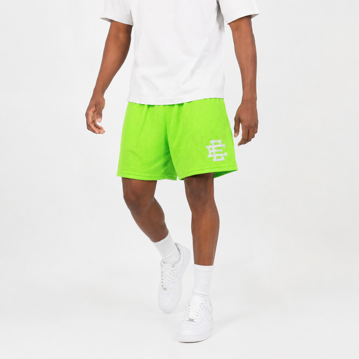 Neon Volt mesh shorts - lifestyle view