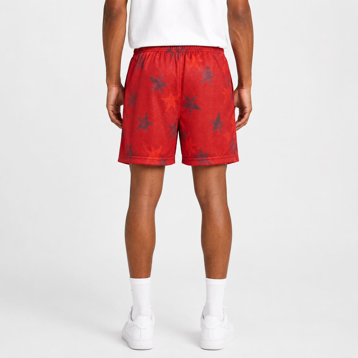 Crimson Starfall mesh shorts - side view