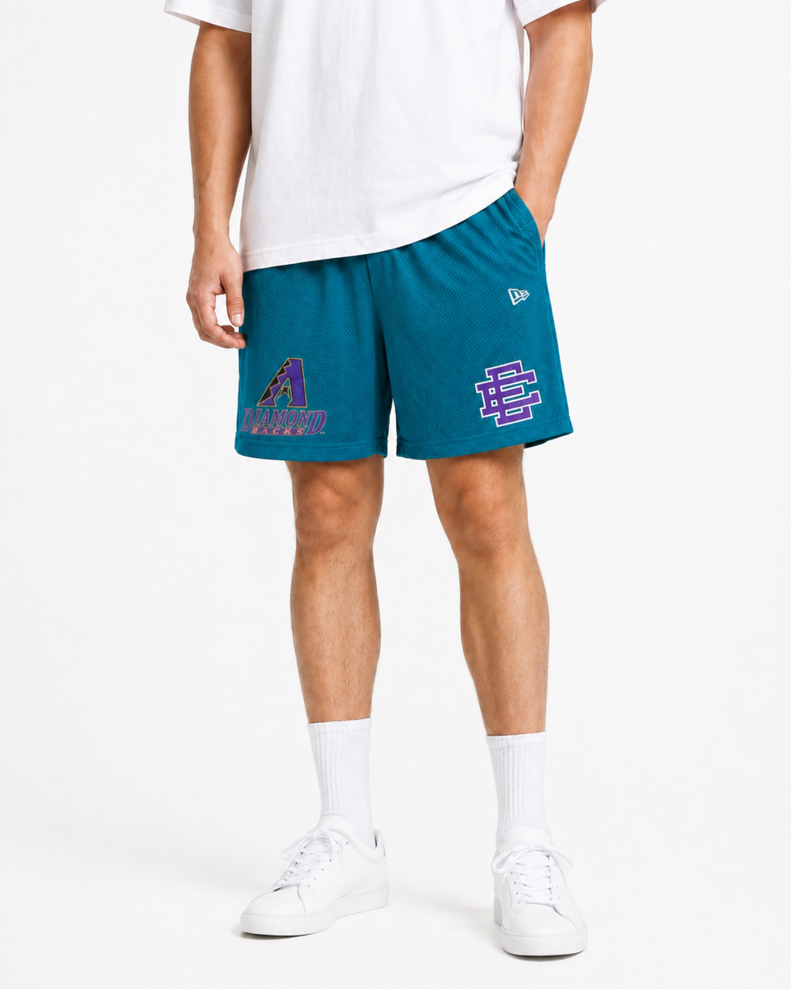 Arizona Teal mesh shorts - side view