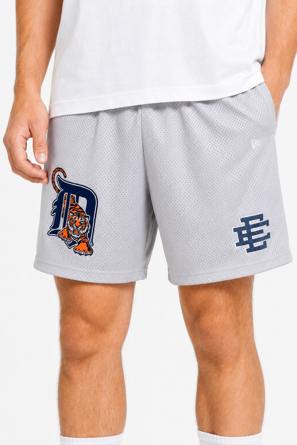 Detroit Grey mesh shorts - side view