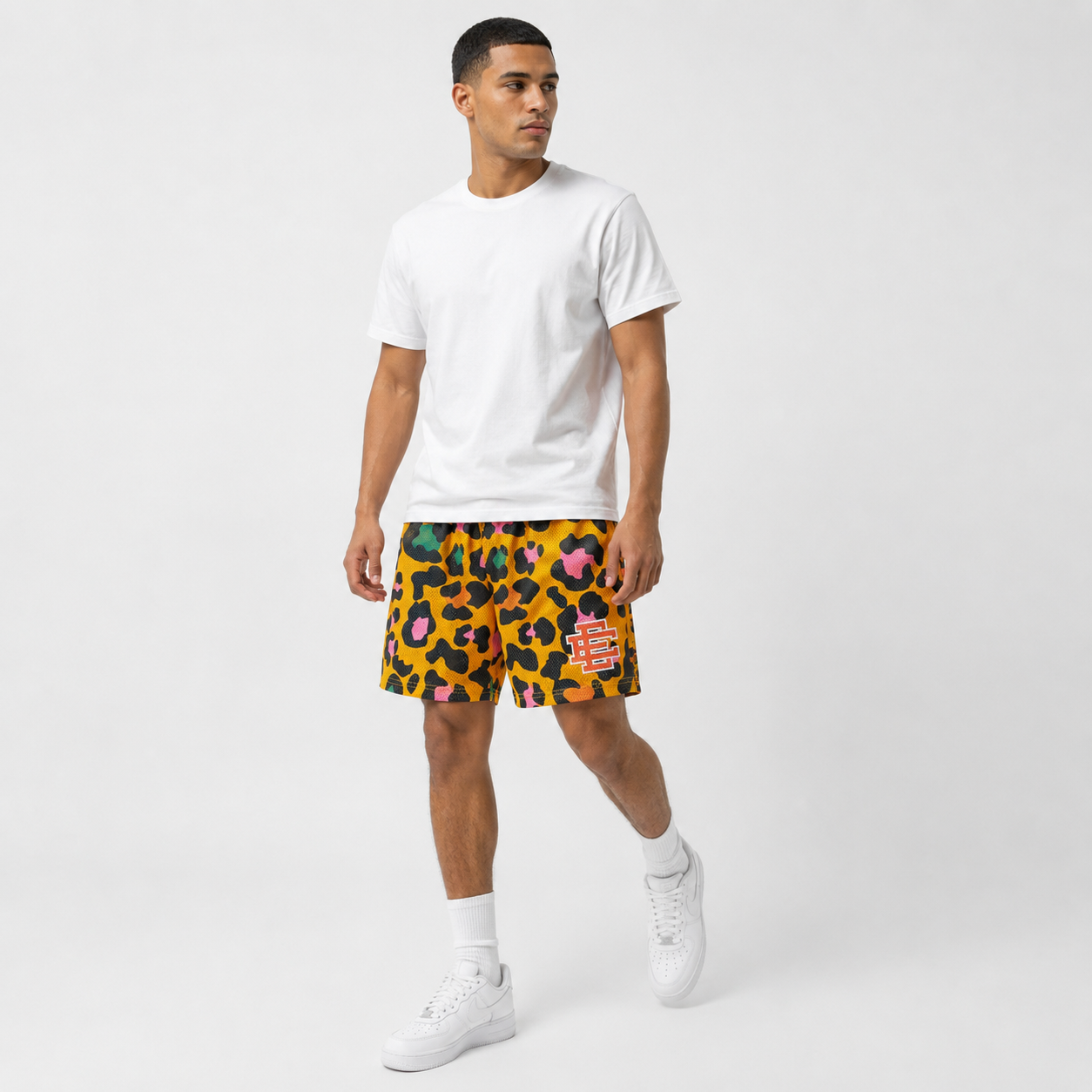 Sunset Leopard mesh shorts - lifestyle view