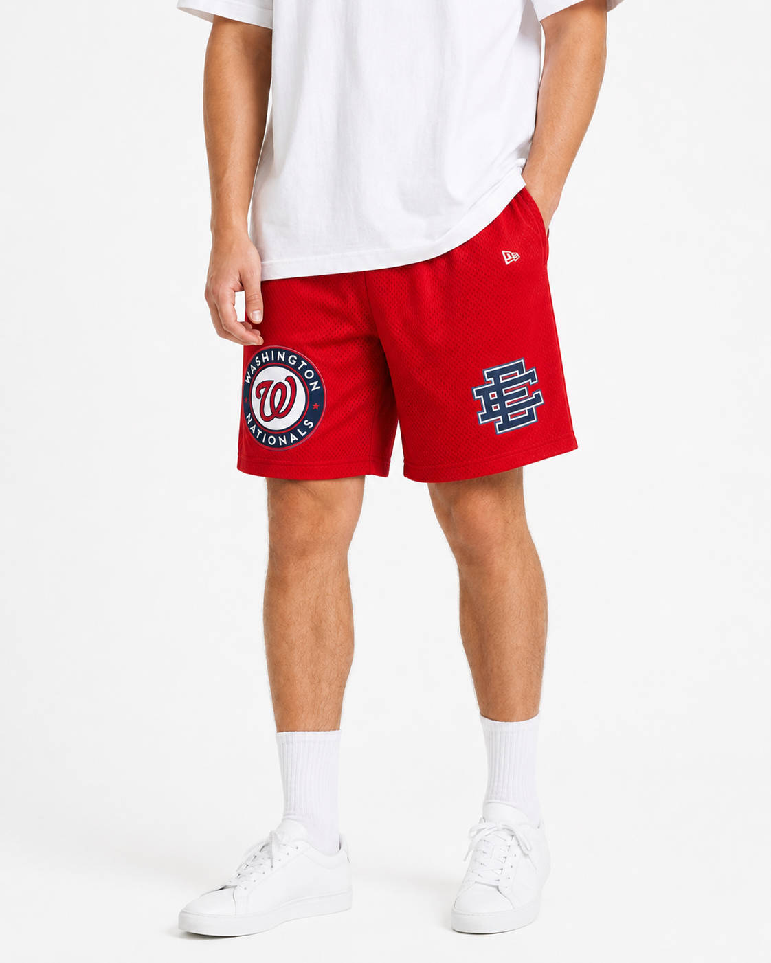 Nationals Red mesh shorts - detail view