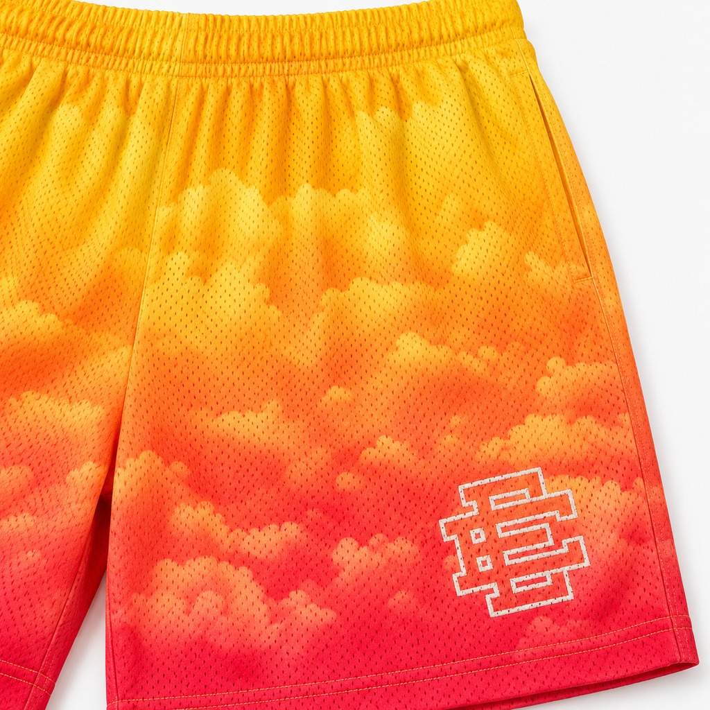 Sunset Fade mesh shorts - detail view