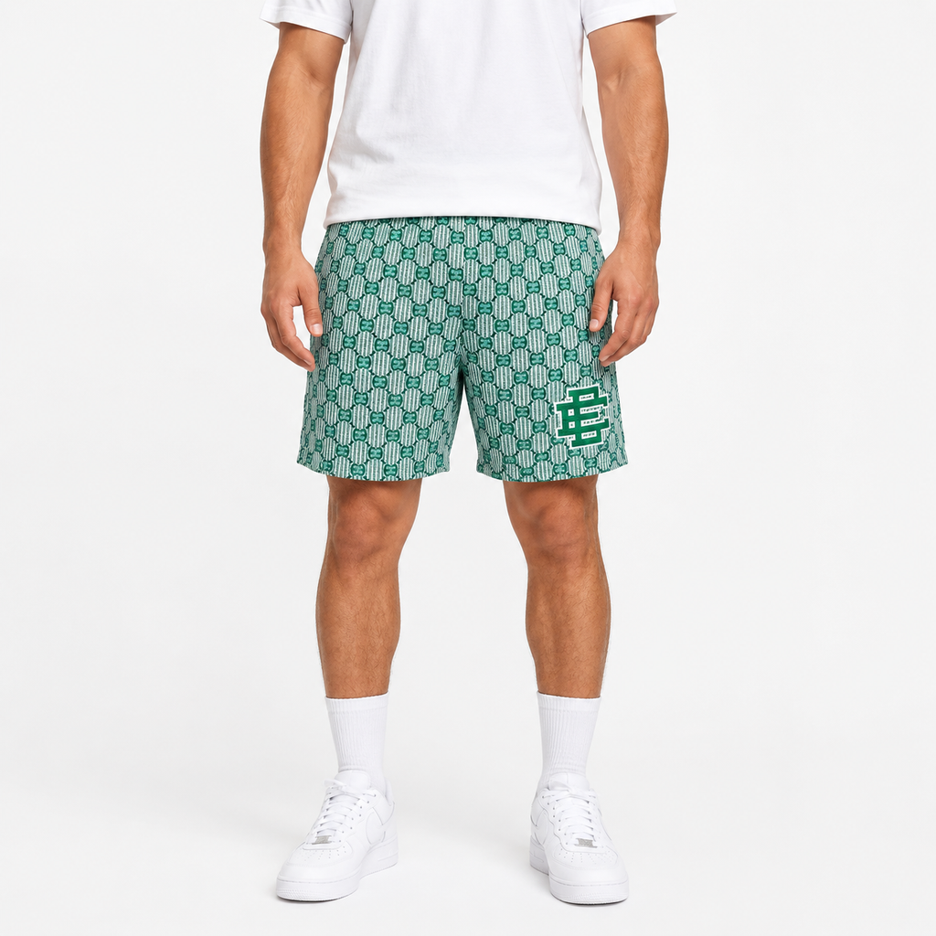Seafoam Monogram mesh shorts - front angle view