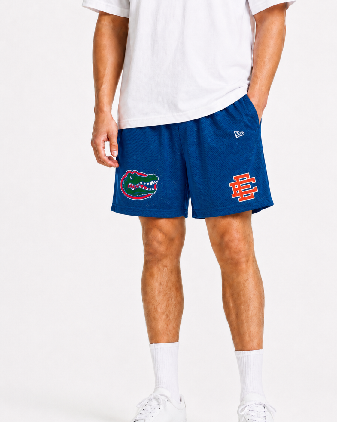 Gators Blue mesh shorts - front angle view