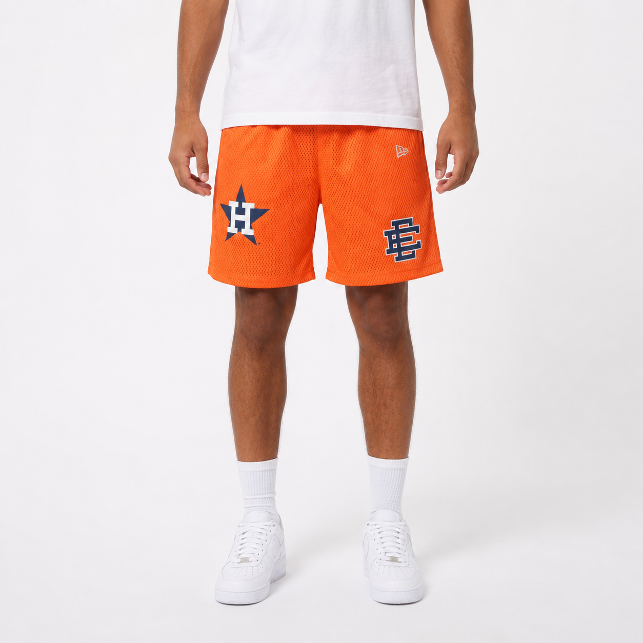 Astros Orange mesh shorts - front angle view