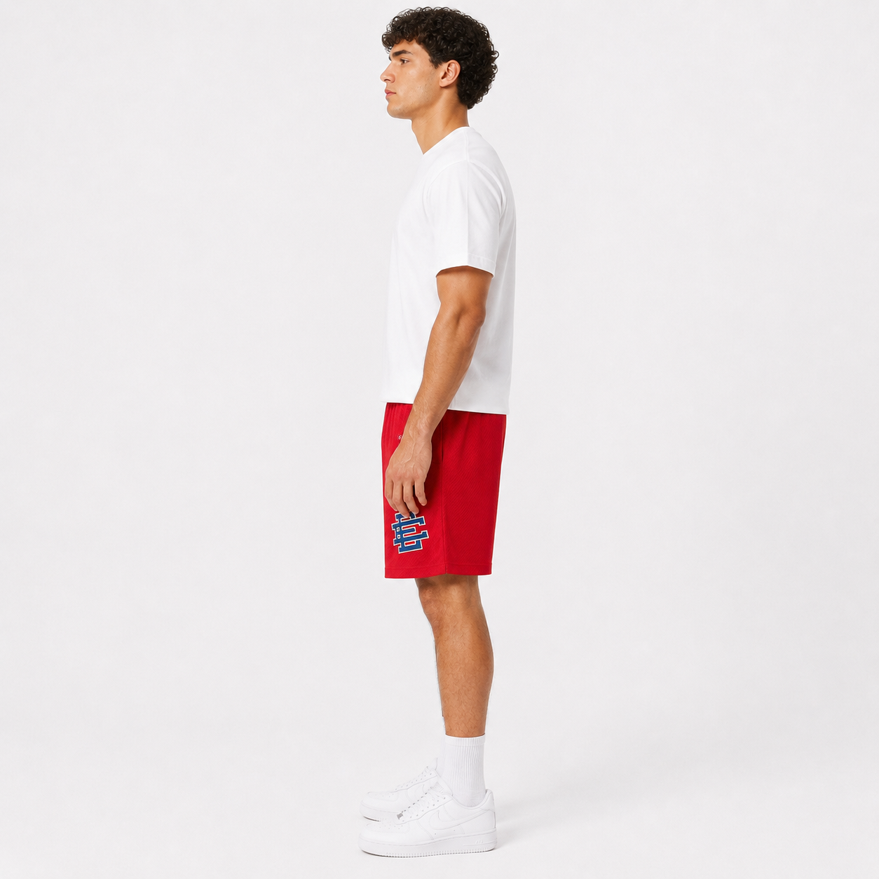 Angels Red mesh shorts - back angle view