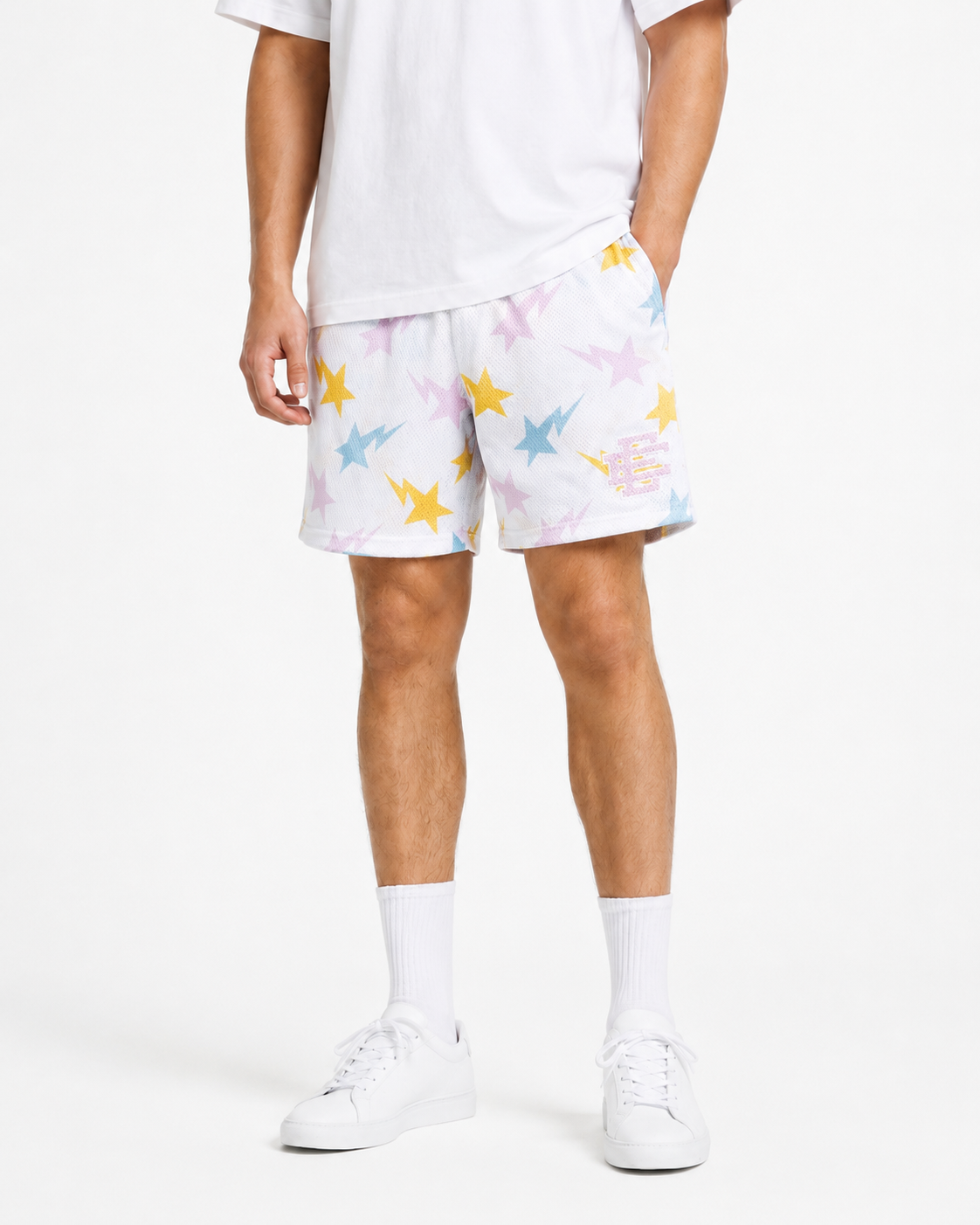 Pastel Starburst mesh shorts - back angle view
