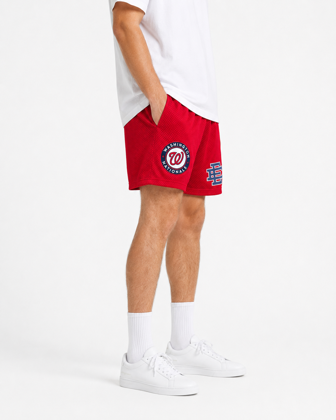 Nationals Red mesh shorts - lifestyle view