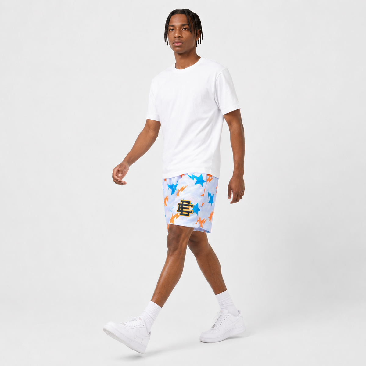 Sky Starburst mesh shorts - detail view