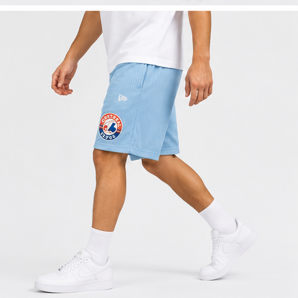 Powder Blue Expos mesh shorts - lifestyle view