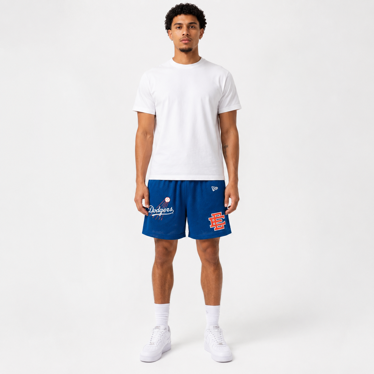 Dodgers Royal mesh shorts - front angle view