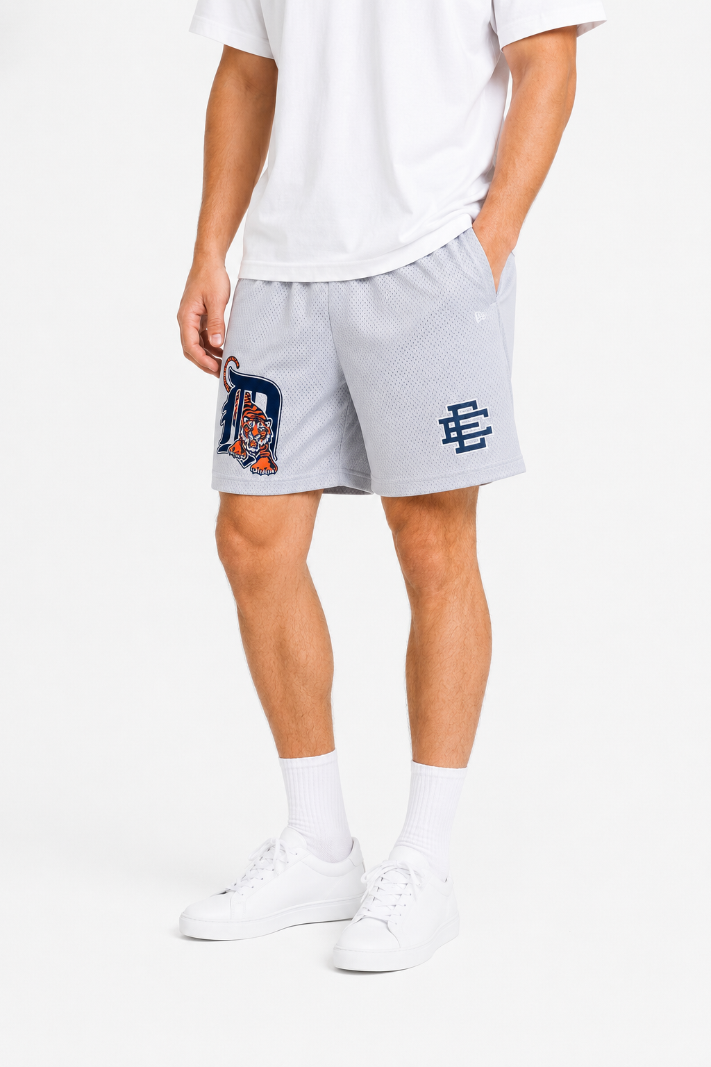 Detroit Grey mesh shorts - back angle view