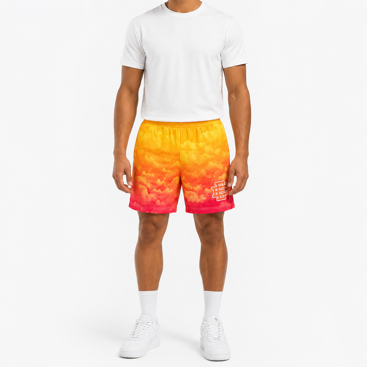 Sunset Fade mesh shorts - front angle view