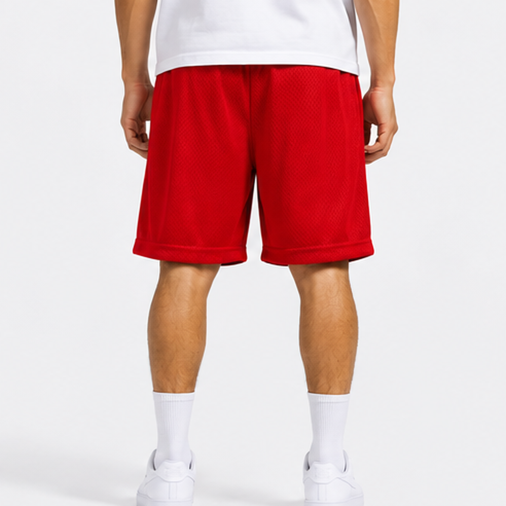 Arizona Red mesh shorts - side view