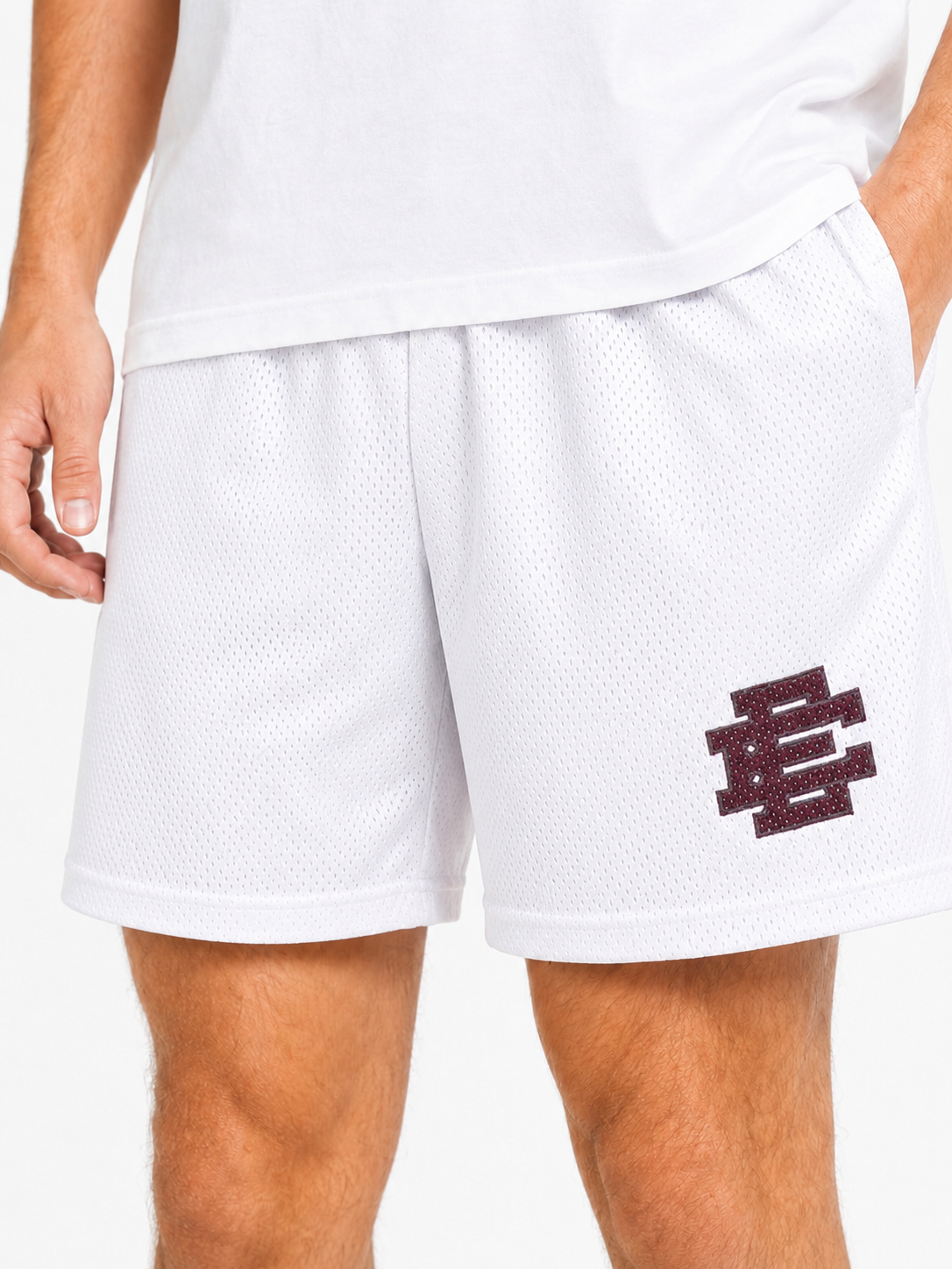 Ice Blue mesh shorts - back angle view