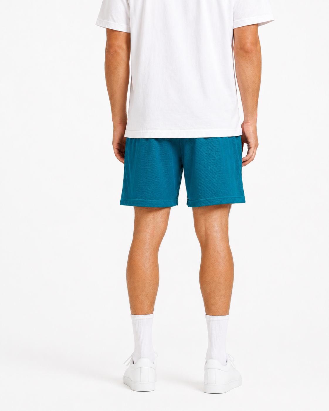 Arizona Teal mesh shorts - back angle view