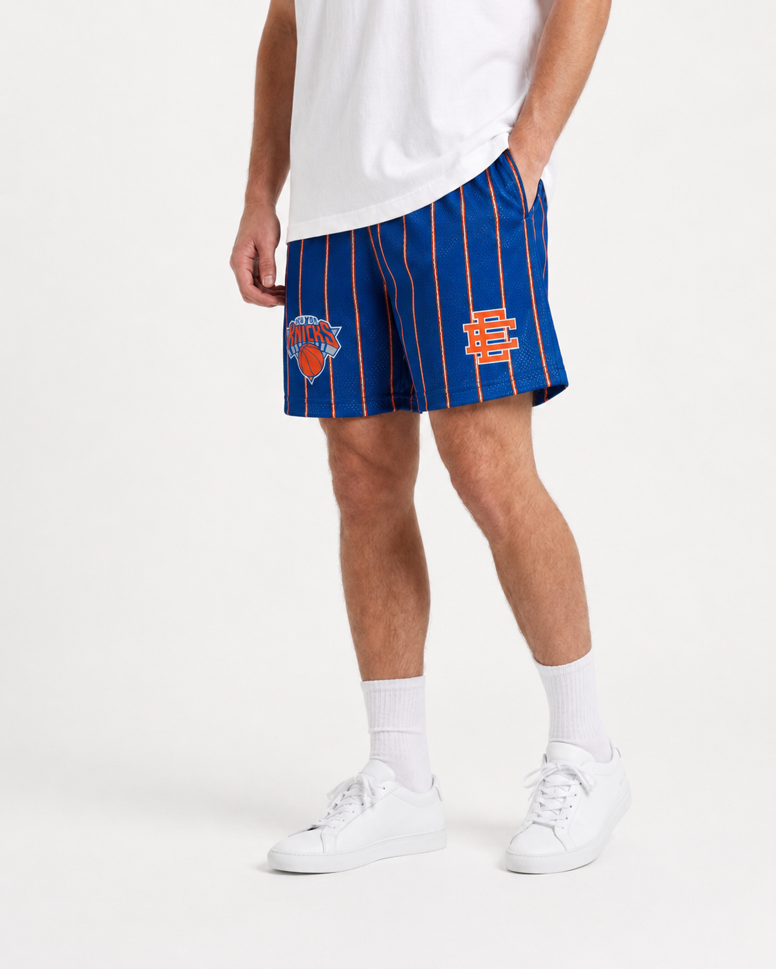 Knicks Royal Stripe mesh shorts - side view