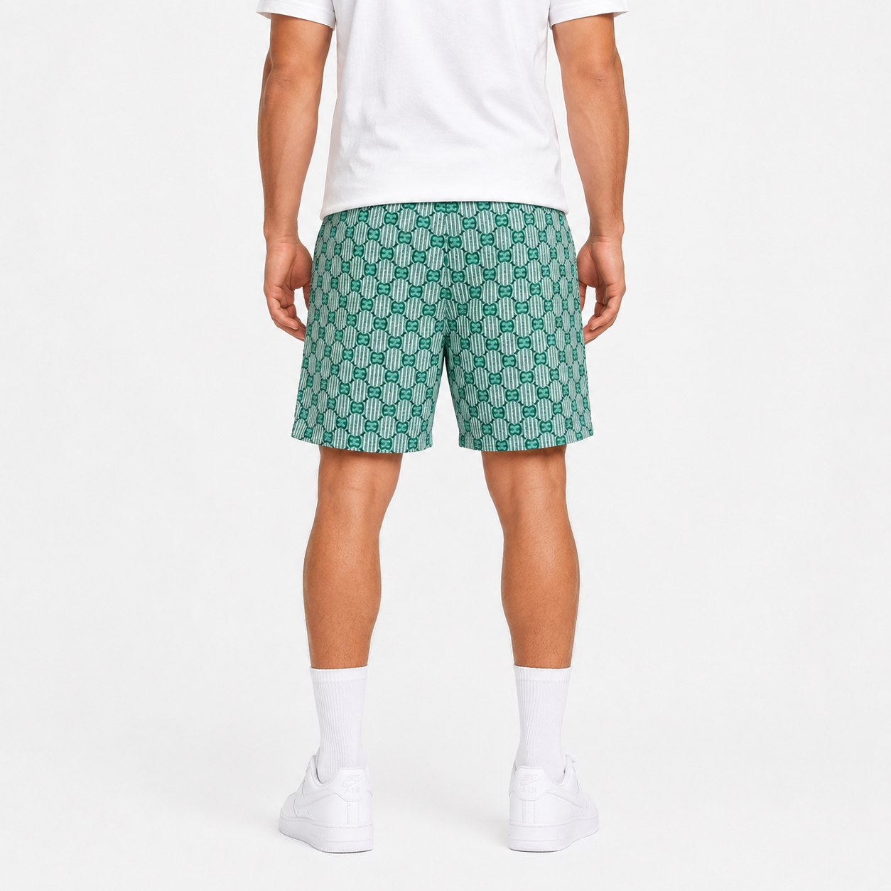 Seafoam Monogram mesh shorts - side view
