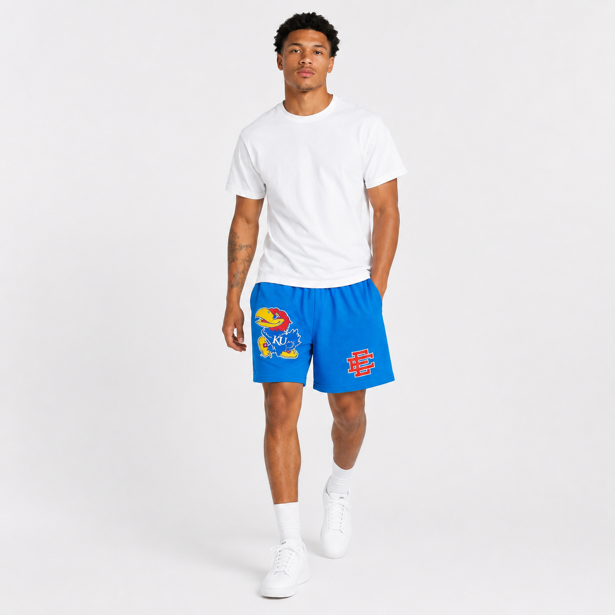 Kansas Blue mesh shorts - lifestyle view