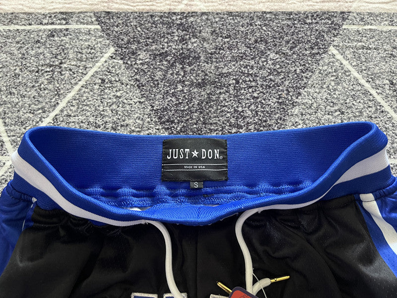 Black Duke premium basketball shorts, waistband and label detail