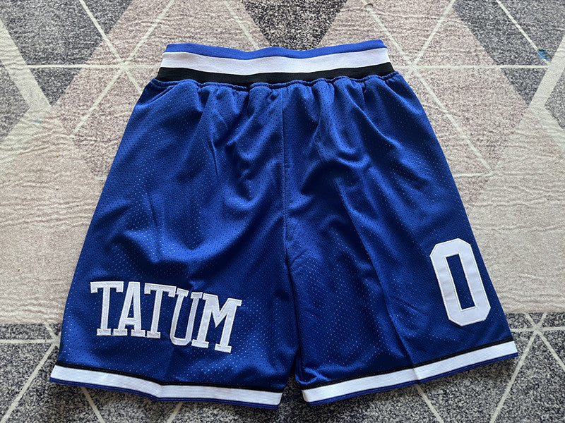 Royal Blue Duke premium basketball shorts, full back view