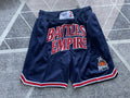 Navy Empire premium basketball shorts, full front view