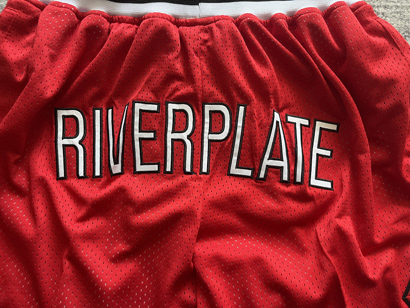 Red Generic Style premium basketball shorts, graphic detail