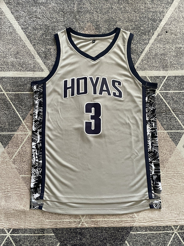 Gray George basketball jersey, full front view