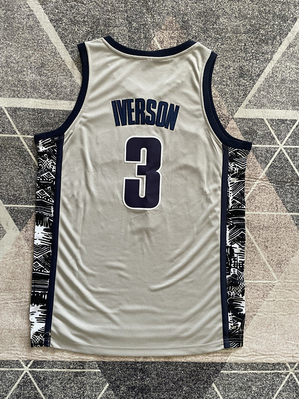 Gray George basketball jersey, full back view