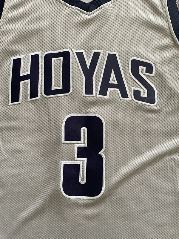 Gray George basketball jersey, front graphic detail