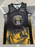 Black Golden State Warriors basketball jersey, full front view
