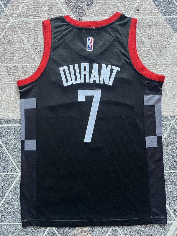 Black Houston Rockets basketball jersey, full back view
