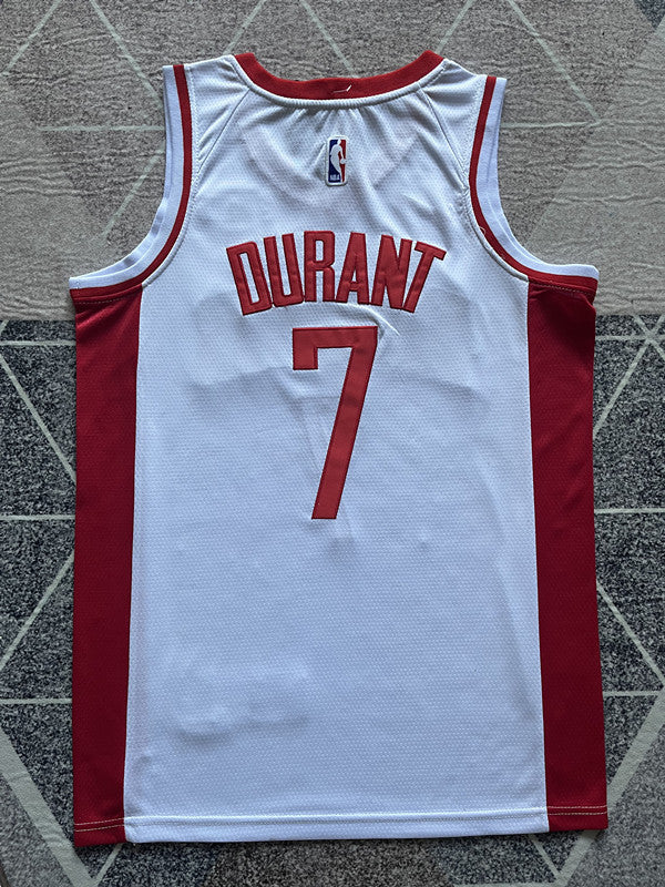 White Houston Rockets basketball jersey, full back view