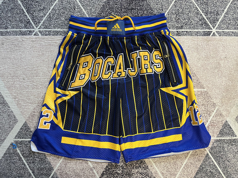 Blue Indiana Pacers premium basketball shorts, full front view