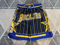 Blue Indiana Pacers premium basketball shorts, full front view