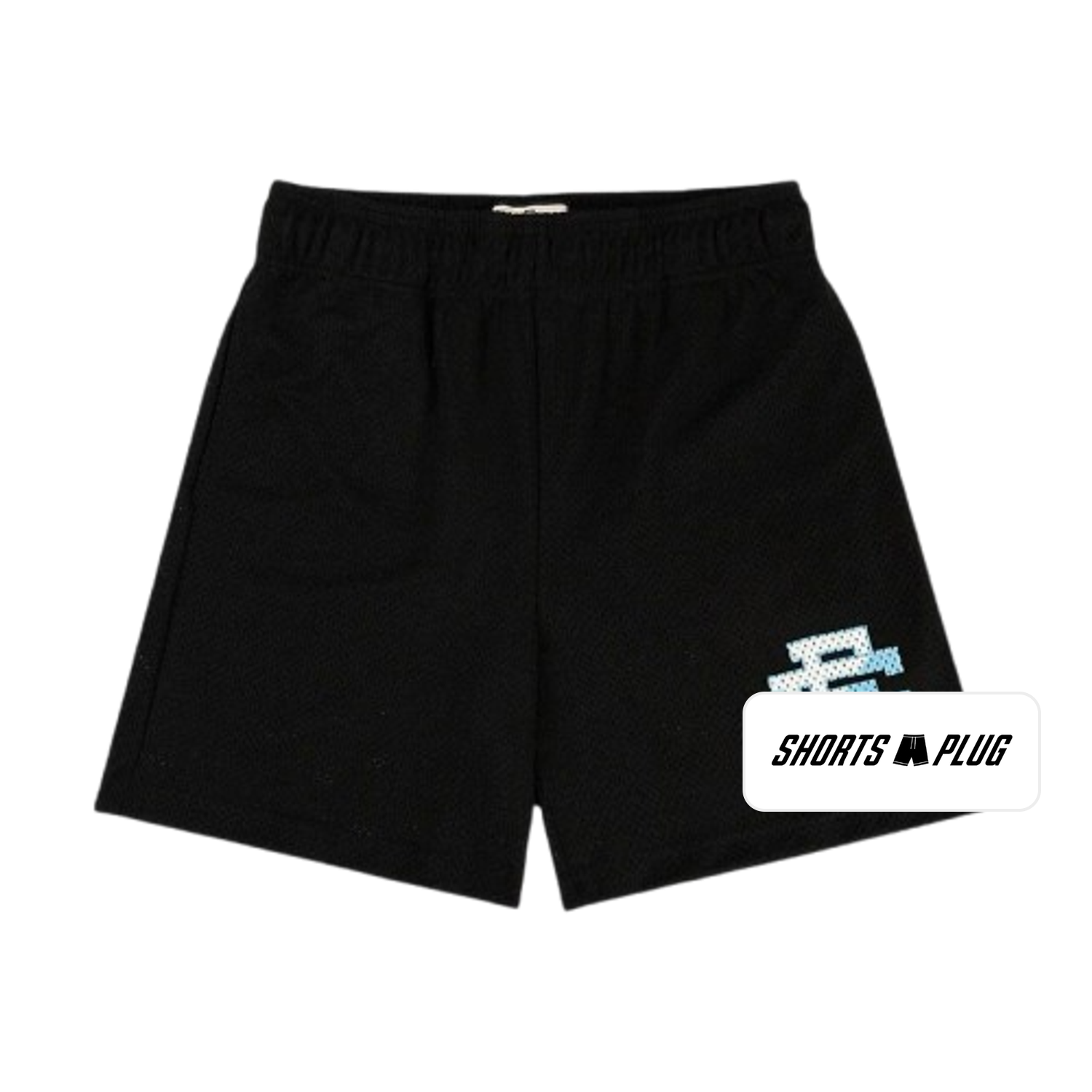 Jet Black mesh shorts - front product view