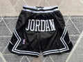 Black Jumpman premium basketball shorts, full front view