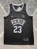Black Jumpman basketball jersey, full front view