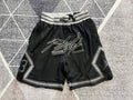 Black Jumpman premium basketball shorts, full front view