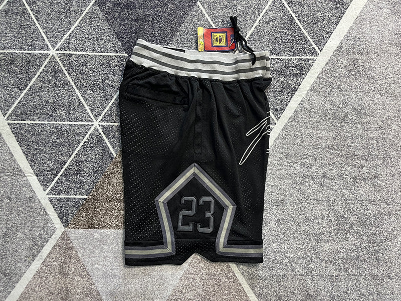 Black Jumpman premium basketball shorts, side panel detail
