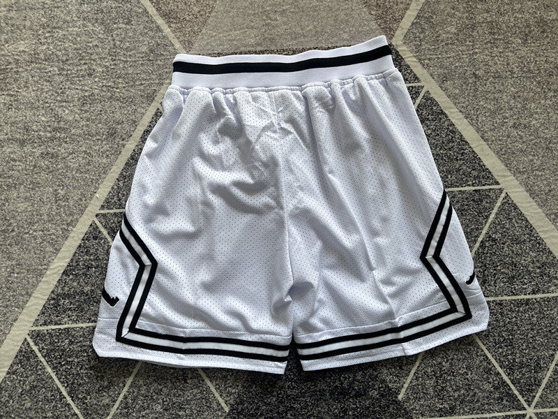 White Jumpman basketball shorts, full back view