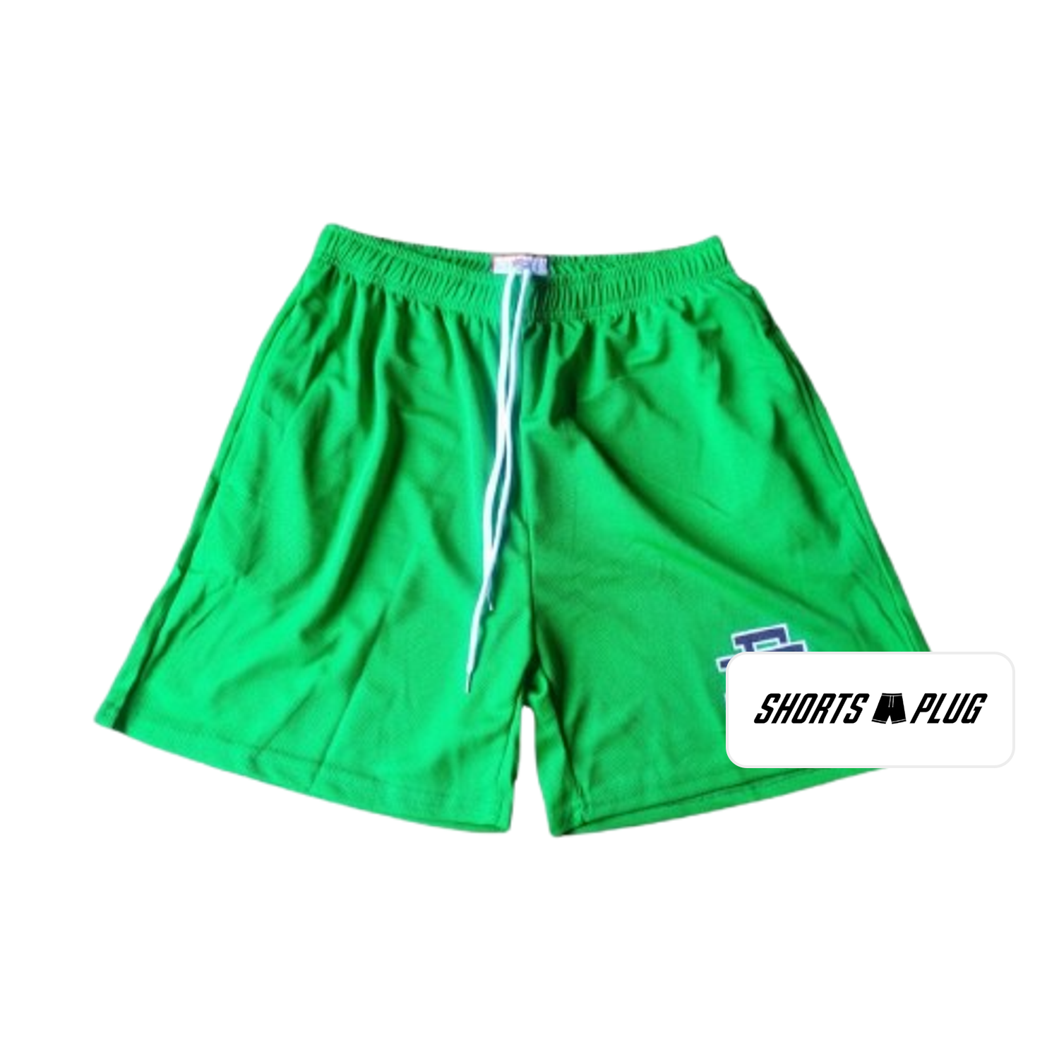 Kelly Green mesh shorts - front product view