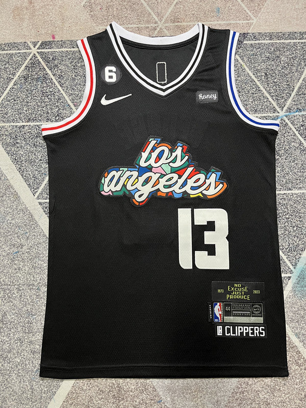 LA Clippers 2023 Black Basketball Jersey #13 front view [SPMERGE:P024:front]