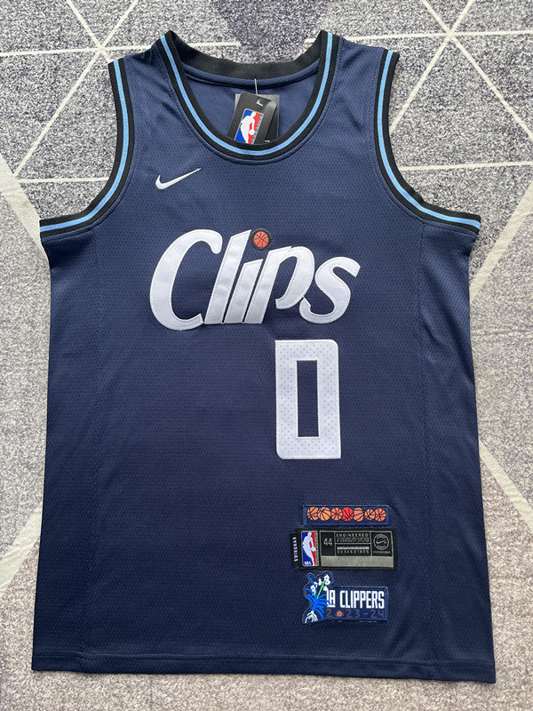 LA Clippers 2024 Navy City Edition Basketball Jersey #0 front view [SPMERGE:P059:front]