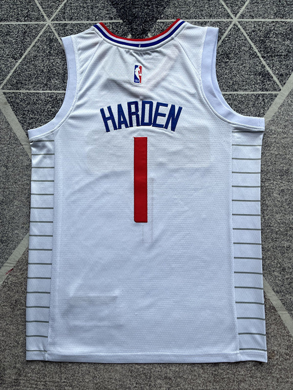 LA Clippers White Basketball Jersey #1 back view [SPMERGE:P195:back]