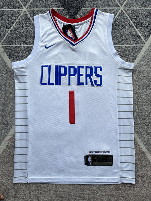 LA Clippers White Basketball Jersey #1 front view [SPMERGE:P195:front]