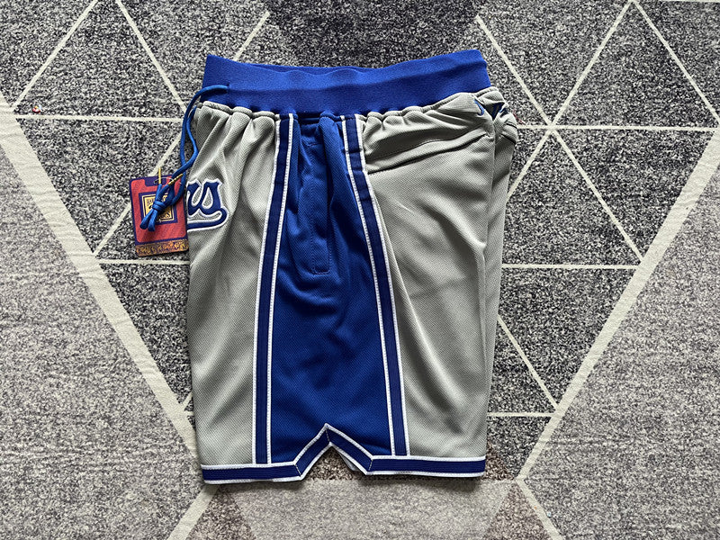 Gray LA Dodgers premium basketball shorts, side panel detail