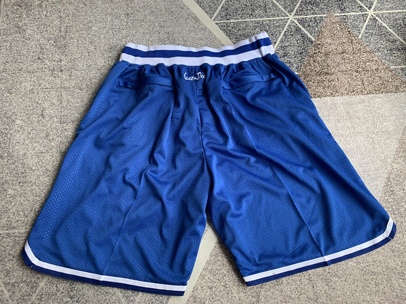 Royal Blue LA Dodgers premium basketball shorts, full back view